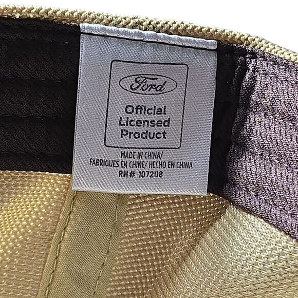 Ford Trucks Patch Hat Trucker Snapback Cap Brown Tan Mesh Back Official Licensed - Picture 8 of 9